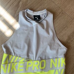 Nike  pro Light Gray Athletic Top